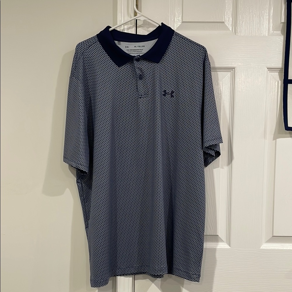 Under Armour Blue Polo Shirt Performance Athletic